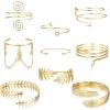 imageFansilver 69PCS Arm Cuff Upper Band Cuff Bracelet for Women Minimalist Adjustable Arm Cuff Gold Open Simple Armlet Armband Set9PCS