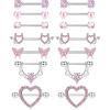 imageFansilver 7 Pairs 14G Nipple Rings Surgical Steel Nipple Piercing CZ Heart Butterfly Barbell Tongue Rings Set Cute Nipple Tongue Piercing Jewelry for WomenA Pink 14G Nipple Rings