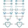 imageFansilver 7 Pairs 14G Nipple Rings Surgical Steel Nipple Piercing CZ Heart Butterfly Barbell Tongue Rings Set Cute Nipple Tongue Piercing Jewelry for WomenB Blue Nipple Piercing