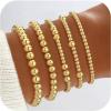 imageFansilver Gold Bracelets for Women 14K Gold Plated Stretch Beaded Bracelets Stackable Gold Bead Ball Bracelet for Women Trendy Gifts Adjustable Gold JewelrySetA 5PCS 14k gold beaded bracelets
