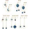 imageSAILIMUE 5Pairs Clip on Earrings Dangle Set for Women Cute Moon and Star Earrings Non Pierced Ear Clip Saturn Earrings