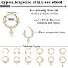 imageFansilver 12PCS 16G Septum Rings for Women Men Black Silver Gold Surgical Steel Septum Jewelry Cute CZ Dangle Horseshoe Nose Rings Hoop Cartilage Helix Daith Tragus Earrings Septum Nose Piercing Jewelry 8MM