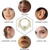 imageFansilver 12PCS 16G Septum Rings for Women Men Black Silver Gold Surgical Steel Septum Jewelry Cute CZ Dangle Horseshoe Nose Rings Hoop Cartilage Helix Daith Tragus Earrings Septum Nose Piercing Jewelry 8MM