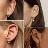 imageFansilver 13Pairs Gold Hoop Earrings for Women 14K Gold Silver Plated Huggie Hoop Stud Earrings Set Small CZ Ball Stud Earrings Chain Hoop Earrings Hypoallergenic Dangle Hoop Earrings for Multiple PiercingB Silver Huggie Hoop Earrings