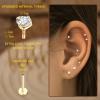 imageFansilver 16G Surgical Steel Tragus Conch Helix Piercing Jewelry Internal Thread CZ Flat Back Lip Studs Cartilage Earrings Hypoallergenic Forward Lip Monroe Labret Medusa Piercing Jewelry14K Gold