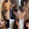 imageFansilver 30PCS Ear Cuff Earrings for Women NonPiercing Clip On Cartilage Helix Wrap Earrings Butterfly Pearl CZ Adjustable Ear Clip Fake Cartilage Earring