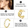 imageFansilver 30PCS Ear Cuff Earrings for Women NonPiercing Clip On Cartilage Helix Wrap Earrings Butterfly Pearl CZ Adjustable Ear Clip Fake Cartilage Earring