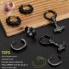imageFansilver 7Pairs Norse Viking Earrings for Men Stainless Steel Black Stud Earrings Fake Gauges Plug Vintage Huggie Mens Hoop Earrings Celtic Divination Thors Hammer Wolf Earrings
