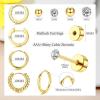 imageFansilver 8 Pairs Flatback Stud Earrings for Women 14K Gold Filled Stud Earring Sets for Multiple Piercing Hypoallergenic Huggie Hoop Earrings Tiny Ball CZ Flat Back Stud Earrings for TeenGold