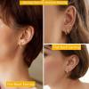 imageFansilver 8 Pairs Flatback Stud Earrings for Women 14K Gold Filled Stud Earring Sets for Multiple Piercing Hypoallergenic Huggie Hoop Earrings Tiny Ball CZ Flat Back Stud Earrings for TeenGold