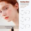 imageFansilver 925 Sterling Silver Half Hoop Earrings Small Huggie Hoop Earrings Ball Star Cubic Zirconia Half Hoops Cartilage Piercing Earrings 20G Nose Ring Hoop for Women Men