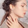 imageFansilver 925 Sterling Silver Small Hoop Earrings for Women Cubic Zirconia Huggie Hoop Earrings Love Heart Cubic Zirconia Sleeper Small Hoop Earrings Cubic Zirconia Cartilage Huggie Hoop Earrings