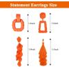 imageFansilver Statement Drop Raffia Dangle Geometric Boho Long Tassel Hot Pink Earrings for WomenC Orange Earrings