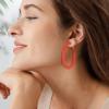 imageFansilver Statement Earrings Drop Raffia Earrings Dangle Geometric Earrings Boho Long Tassel Earrings Hot Pink Earrings for Women Girls