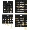 imageSAILIMUE 84 Pairs Assorted Multiple Stud Earrings Hoop Set Dangle Cute Hypoallergenic CZ Bow Butterfly Flower Leaf Ball Simple Drop Earrings Stud for Women Pack