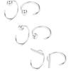 imageFansilver 925 Sterling Silver Half Hoop Earrings Small Huggie Hoop Earrings Ball Star Cubic Zirconia Half Hoops Cartilage Piercing Earrings 20G Nose Ring Hoop for Women Men