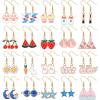 imageSAILIMUE Stainless Steel Earrings Cute Earrings Set for Girls Women Drop Dangle Earring Set Animal Flower Strawberry Moon Star Earrings Hypoallergenic Earrings for Sensitive Earsageover 3 years old