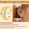 imageFansilver 3Pcs Ear Cuff Earrings for Women Non Piercing14K Gold Plated Ear Cuffs Clip on Cartilage Earrings Adjustable Fake Earrings LightweightSTYLEBGOLD