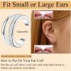 imageFansilver 3Pcs Ear Cuff Earrings for Women Non Piercing14K Gold Plated Ear Cuffs Clip on Cartilage Earrings Adjustable Fake Earrings LightweightSTYLEBSILVER