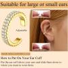 imageFansilver 3Pcs Ear Cuff Earrings for Women Non Piercing14K Gold Plated Ear Cuffs Clip on Cartilage Earrings Adjustable Fake Earrings LightweightSTYLECGOLD