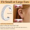 imageFansilver 3Pcs Ear Cuff Earrings for Women Non Piercing14K Gold Plated Ear Cuffs Clip on Cartilage Earrings Adjustable Fake Earrings LightweightSTYLECSILVER