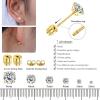 imageFansilver 6 Pairs Hypoallergenic Stud Earrings for Women Men Threadless Flat Back Stud Earrings Set for Multiple Piercing Surgical Stainless Steel Cubic Zirconia Earrings Studs CZ 28 mmAgold234568mm