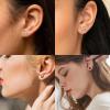 imageFansilver 6 Pairs Hypoallergenic Stud Earrings for Women Men Threadless Flat Back Stud Earrings Set for Multiple Piercing Surgical Stainless Steel Cubic Zirconia Earrings Studs CZ 28 mmBcolorful CZ6mm black