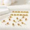 imageFansilver 6 Pairs Hypoallergenic Stud Earrings for Women Men Threadless Flat Back Stud Earrings Set for Multiple Piercing Surgical Stainless Steel Cubic Zirconia Earrings Studs CZ 28 mmDgold23mm