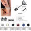 imageFansilver 6 Pairs Hypoallergenic Stud Earrings for Women Men Threadless Flat Back Stud Earrings Set for Multiple Piercing Surgical Stainless Steel Cubic Zirconia Earrings Studs CZ 28 mmBcolorful CZ6mm black