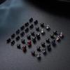imageFansilver 6 Pairs Hypoallergenic Stud Earrings for Women Men Threadless Flat Back Stud Earrings Set for Multiple Piercing Surgical Stainless Steel Cubic Zirconia Earrings Studs CZ 28 mmBcolorful CZ6mm black