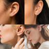 imageFansilver 6 Pairs Hypoallergenic Stud Earrings for Women Men Threadless Flat Back Stud Earrings Set for Multiple Piercing Surgical Stainless Steel Cubic Zirconia Earrings Studs CZ 28 mmCsilver23mm