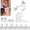imageFansilver 6 Pairs Hypoallergenic Stud Earrings for Women Men Threadless Flat Back Stud Earrings Set for Multiple Piercing Surgical Stainless Steel Cubic Zirconia Earrings Studs CZ 28 mmCsilver23mm