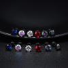 imageFansilver 6 Pairs Hypoallergenic Stud Earrings for Women Men Threadless Flat Back Stud Earrings Set for Multiple Piercing Surgical Stainless Steel Cubic Zirconia Earrings Studs CZ 28 mmBcolorful CZ6mm black