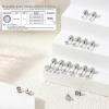 imageFansilver 6 Pairs Hypoallergenic Stud Earrings for Women Men Threadless Flat Back Stud Earrings Set for Multiple Piercing Surgical Stainless Steel Cubic Zirconia Earrings Studs CZ 28 mmEsilver234568mm