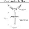 imageFansilver 925 Sterling Silver Cross Pendant Necklace DiamondCut Cuban Link Chain Necklace Highly Polished Beveled Edge Cross Chain Necklace Silver Cross Necklace for Men Women 1830 Inches22 inches56 cm