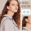 imageFansilver Hypoallergenic Moonstone Earrings Stud for Women Rainbow Moonstone Earrings Sterling Silver Small Round Earrings Stud Pack for Sensitive Ear 2 Pairs Moonstone Earrings