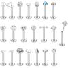imageFansilver 16G Threadless Pushin Lip Ring  Stainless Steel Tragus Helix Earrings Studs Nose Ring for Women Men  Labret Jewelry Monroe CZ Medusa Cartilage Piercing 8mmsilver threadless lip rings