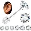 imageFansilver 6 Pairs Hypoallergenic Stud Earrings for Women Men Threadless Flat Back Stud Earrings Set for Multiple Piercing Surgical Stainless Steel Cubic Zirconia Earrings Studs CZ 28 mmCsilver23mm