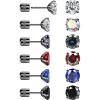 imageFansilver 6 Pairs Hypoallergenic Stud Earrings for Women Men Threadless Flat Back Stud Earrings Set for Multiple Piercing Surgical Stainless Steel Cubic Zirconia Earrings Studs CZ 28 mmBcolorful CZ6mm black