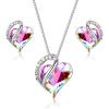 imageFansilver Birthstone Jewelry Set for Women Love Heart Pendant Necklace Silver Stud Earrings Crystal Necklace Earrings Set Mothers Day Anniversary Birthday Gifts for Wife Mom Girlfriend06 Jun  Alexandrite