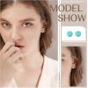 imageFansilver 925 Sterling Silver Stud Earrings for Womens Moonstone Earrings Turquoise Black Earrings Round Gemstone Stud Gift Christmas Valentines DayA 4MM Stone