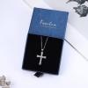 imageFansilver Cross Necklace for Women Girls Cubic Zirconia Cross Chain Necklace Dainty Religious Pendant Necklaces Simulated Diamond Cross Necklace 925 Sterling Silver Cross Necklace Mothers Day Gift