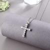 imageFansilver Cross Necklace for Women Girls Cubic Zirconia Cross Chain Necklace Dainty Religious Pendant Necklaces Simulated Diamond Cross Necklace 925 Sterling Silver Cross Necklace Mothers Day Gift