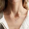 imageFansilver Cross Necklace for Women Girls Cubic Zirconia Cross Chain Necklace Dainty Religious Pendant Necklaces Simulated Diamond Cross Necklace 925 Sterling Silver Cross Necklace Mothers Day Gift