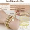 imageFansilver Gold Bracelets for Women Stackable Gold Beaded Bracelets Paperclip Tennis Bracelet 14K Real Gold Plated Stretch Bead Ball Bracelet with Letter PendantR
