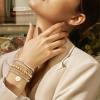 imageFansilver Gold Bracelets for Women Stackable Gold Beaded Bracelets Paperclip Tennis Bracelet 14K Real Gold Plated Stretch Bead Ball Bracelet with Letter PendantM