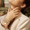 imageFansilver Gold Bracelets for Women Stackable Gold Beaded Bracelets Paperclip Tennis Bracelet 14K Real Gold Plated Stretch Bead Ball Bracelet with Letter PendantP