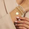 imageFansilver Gold Bracelets for Women Stackable Gold Beaded Bracelets Paperclip Tennis Bracelet 14K Real Gold Plated Stretch Bead Ball Bracelet with Letter PendantY