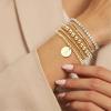 imageFansilver Gold Bracelets for Women Stackable Gold Beaded Bracelets Paperclip Tennis Bracelet 14K Real Gold Plated Stretch Bead Ball Bracelet with Letter PendantX