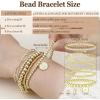 imageFansilver Gold Bracelets for Women Stackable Gold Beaded Bracelets Paperclip Tennis Bracelet 14K Real Gold Plated Stretch Bead Ball Bracelet with Letter PendantG